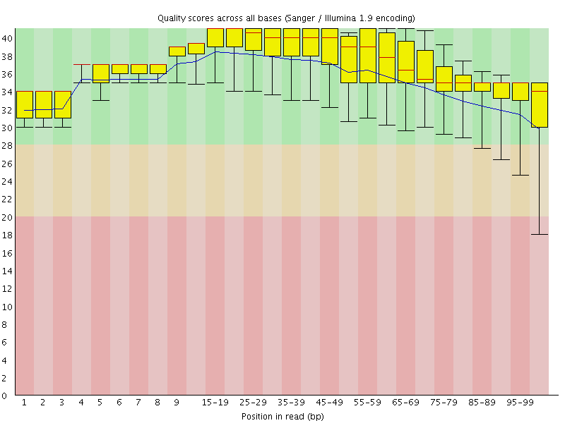 Per base quality graph